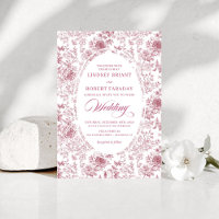 Carton d'invitation de mariage en toile française