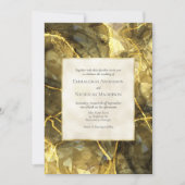 Invitation Carton d'invitation de mariage en topaze noire or (Devant)