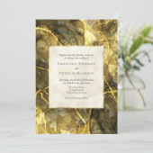 Invitation Carton d'invitation de mariage en topaze noire or (Debout devant)