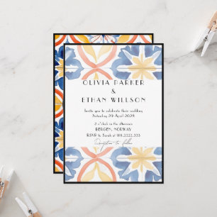 Invitation Carton d'invitation de mariage en tuiles espagnole