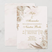 Invitation Carton d'invitation de mariage espagnol floral boh (Devant / Derrière)
