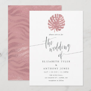 Invitation Carton d'invitation de mariage exotique géométriqu