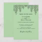 Invitation Carton d'invitation de mariage Feuille de Fougère (Devant / Derrière)