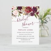 Invitation Carton d'invitation de mariage Fleur rouge Bourgog (Debout devant)
