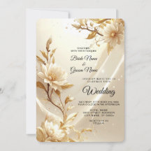Carton d'invitation de mariage Fleurs blanches et