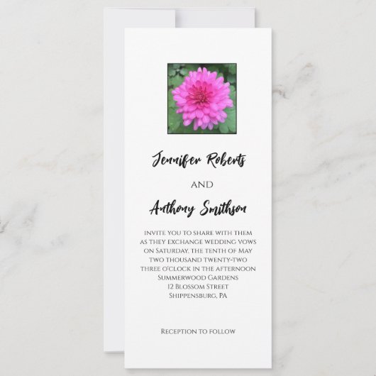 Invitation Carton d'invitation de mariage floral à chrysanthè (Devant)