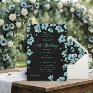 Invitation Carton d'invitation de mariage floral à l'anémone