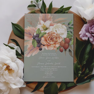 Invitation Carton d'invitation de mariage floral aux fruits v