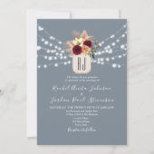 Invitation Carton d'invitation de mariage floral avec QR Code (Devant)