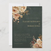 Invitation Carton d'invitation de mariage floral beige sorciè (Devant)