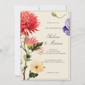 Invitation Carton d'invitation de mariage floral botanique él (Devant)