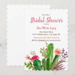 Invitation Carton d'invitation de mariage Floral Cactus