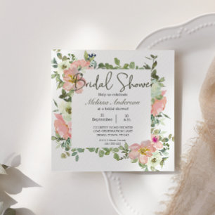 Invitation Carton d'invitation de mariage floral coquille d'o