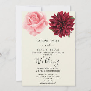 Invitation Carton d'invitation de mariage floral de jardin an