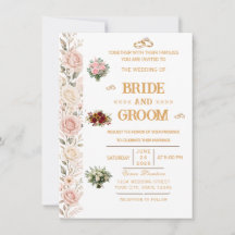 Carton d'invitation de mariage floral élégant