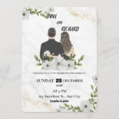 Invitation Carton d'invitation de mariage floral élégant (Devant)