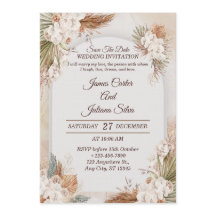 Carton d'invitation de mariage floral élégant mode