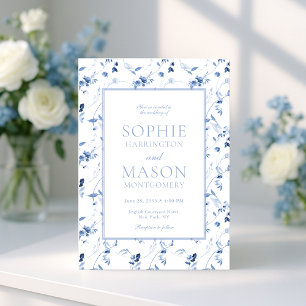 Invitation Carton d'invitation de mariage floral en beaux-art