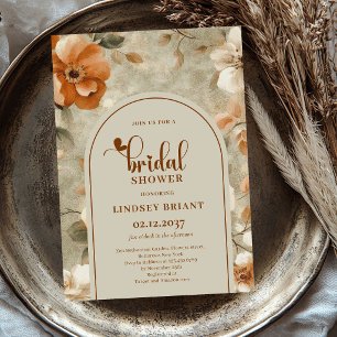 Invitation Carton d'invitation de mariage floral en terre cui
