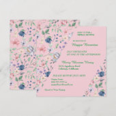 Invitation Carton d'invitation de mariage floral fantaisie pe (Devant / Derrière)