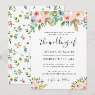 Invitation Carton d'invitation de mariage floral frais de jar