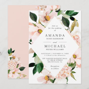 Invitation Carton d'invitation de mariage floral Hortensia ro