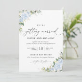 Invitation Carton d'invitation de mariage floral Hydrangea Bl (Debout devant)