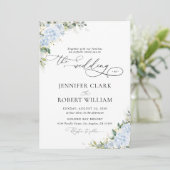 Invitation Carton d'invitation de mariage floral Hydrangea Bl (Debout devant)