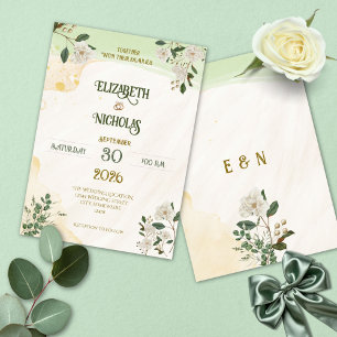 Invitation Carton d'invitation de mariage floral Magnolia Ver