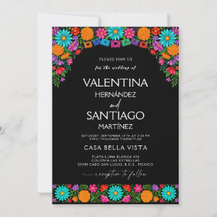 Invitation Carton d'invitation de mariage floral mexicain Fie