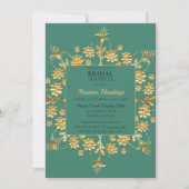 Invitation Carton d'invitation de mariage floral orné chic (Devant)