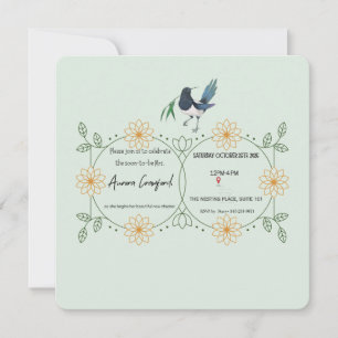 Invitation Carton d'invitation de mariage floral vert menthe
