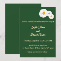 Carton d'invitation de mariage floral vert profond