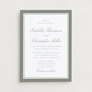 Invitation Carton d'invitation de mariage formel à bordure de