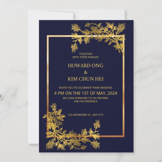 Invitation Carton d'invitation de mariage formel classique (Devant)