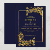 Invitation Carton d'invitation de mariage formel classique (Devant / Derrière)