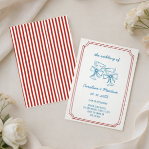 Invitation carton d'invitation de mariage funky dessiné à la