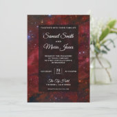 Invitation Carton d'invitation de mariage Galaxie Marron Nébu (Debout devant)