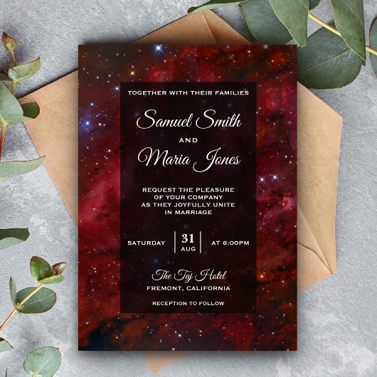 Invitation Carton d'invitation de mariage Galaxie Marron Nébu