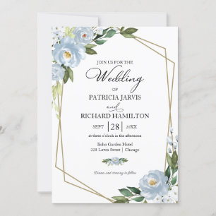 Invitation Carton d'invitation de mariage géométrique floral 