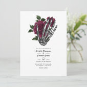 Invitation Carton d'invitation de mariage gothique floral bur (Debout devant)