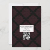 Invitation Carton d'invitation de mariage gothique floral bur (Dos)