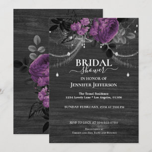 Invitation Carton d'invitation de mariage gothique floral rus