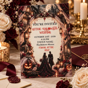 Invitation Carton d'invitation de mariage gothique Halloween