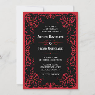 Invitation Carton d'invitation de mariage gothique victorien