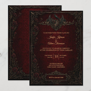 Invitation Carton d'invitation de mariage Halloween gothique