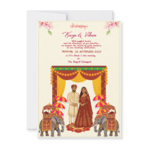 Carton d'invitation de mariage hindou indien tradi