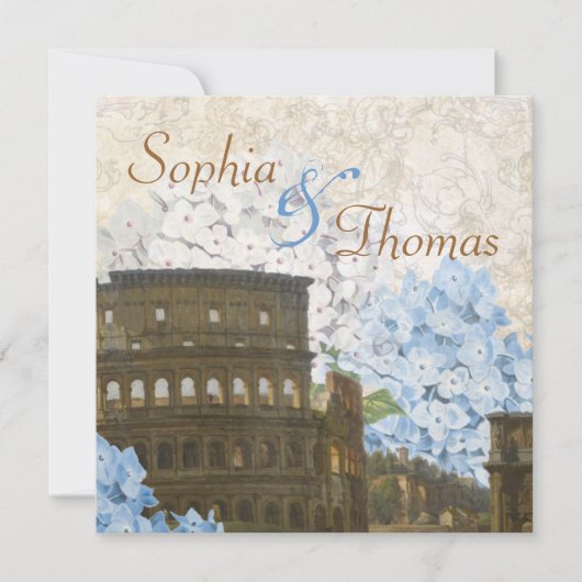 Invitation Carton d'invitation de mariage Hydrangea Bleu de l (Devant)