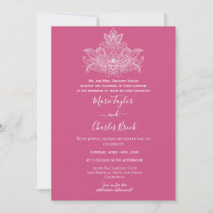 Invitation Carton d'invitation de mariage indien à motifs Pai
