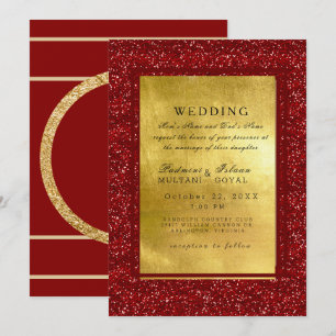 Invitation Carton d'invitation de mariage indien de style mét